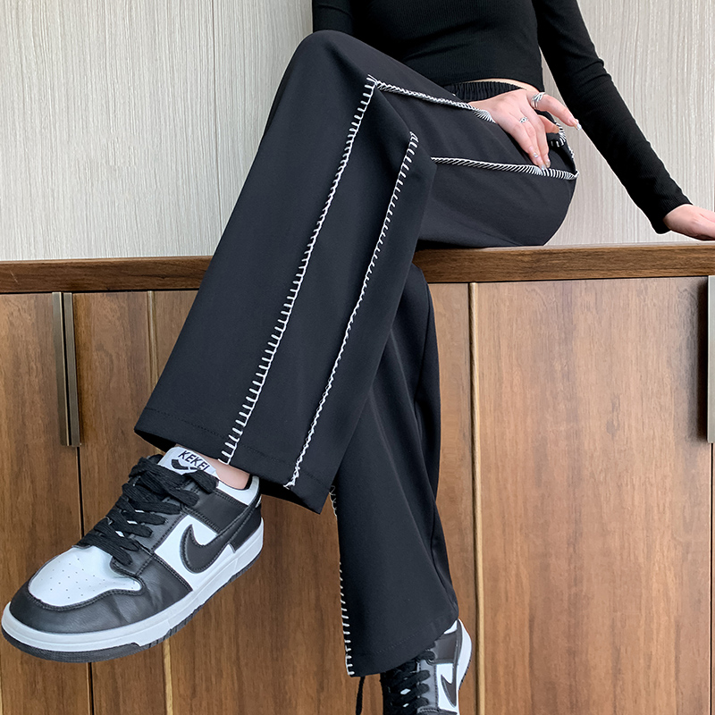 Real shot of 2106 gray sports pants women's spring and autumn 2023 new loose-fitting leggings pants small slim casual pants