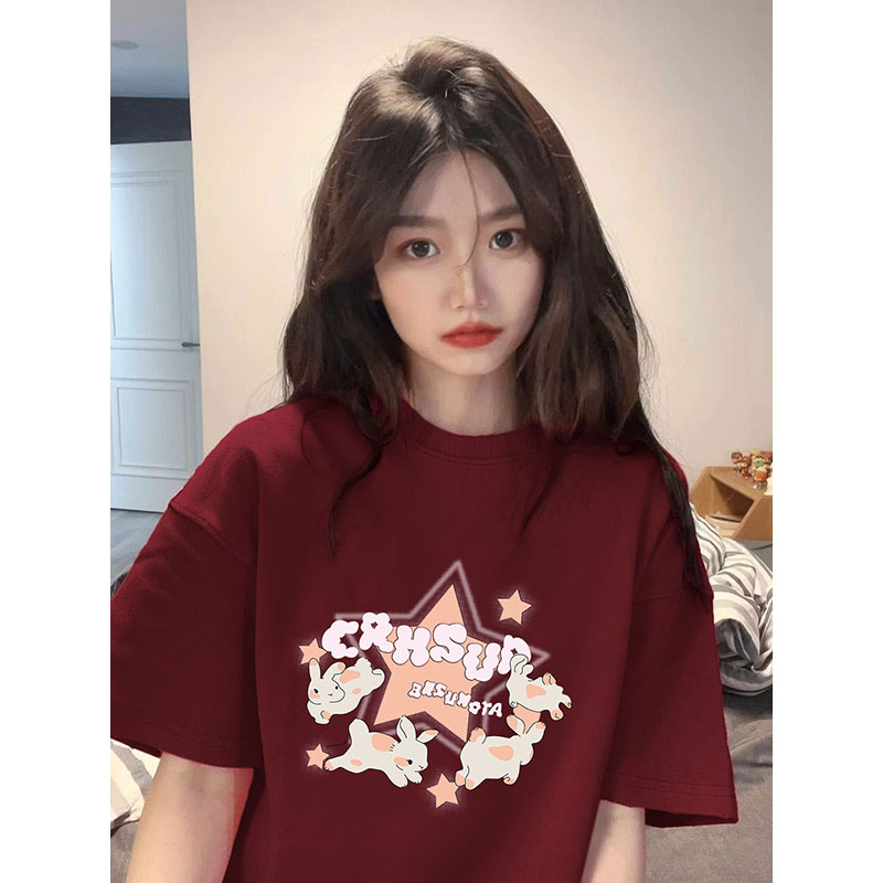 27346 special offer (200g pure cotton pull shoulder strip) Douyin quality pure cotton short-sleeved T-shirt