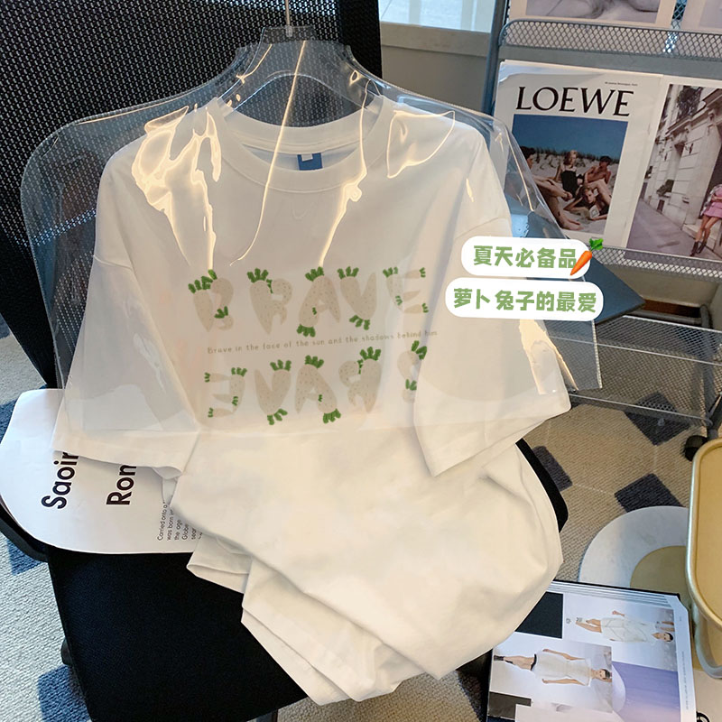 27408 Special offer*** (200g pure cotton pull shoulder strip) Douyin quality pure cotton short-sleeved T-shirt