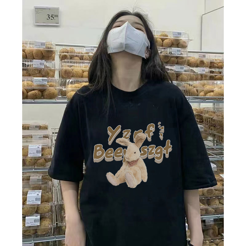 27351 special offer (200g pure cotton pull shoulder strip) Douyin quality pure cotton short-sleeved T-shirt
