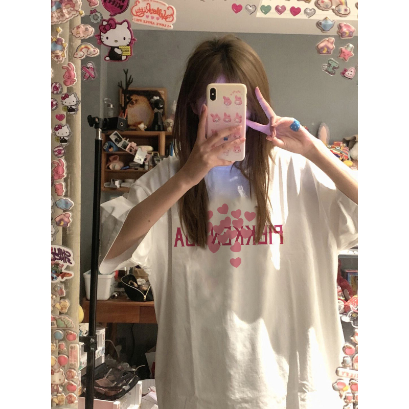 27353 special price (200g pure cotton pull shoulder strip) Douyin quality pure cotton short-sleeved T-shirt