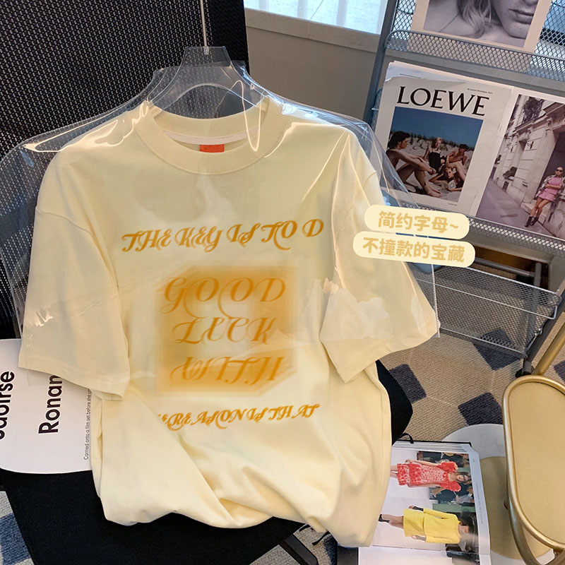 27385 Special offer*** (200g pure cotton pull shoulder strip) Douyin quality pure cotton short-sleeved T-shirt