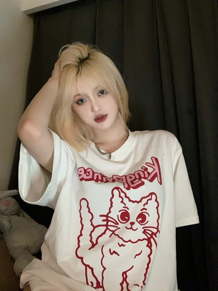 27443 special price (200g pure cotton pull shoulder strip) Douyin quality pure cotton short-sleeved T-shirt