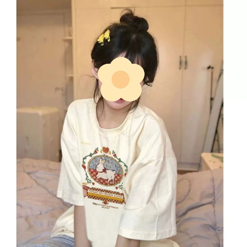 27313 special price (200g pure cotton pull shoulder strip) Douyin quality pure cotton short-sleeved T-shirt