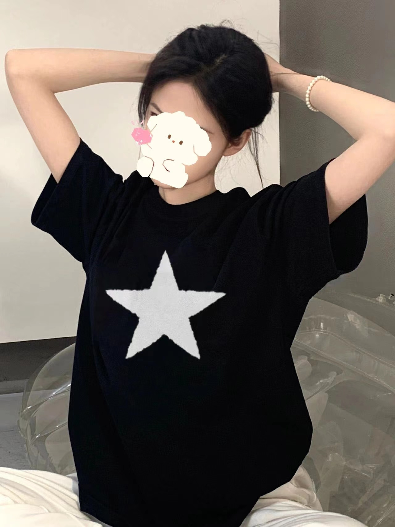 27428 special price (200g pure cotton pull shoulder strip) Douyin quality pure cotton short-sleeved T-shirt
