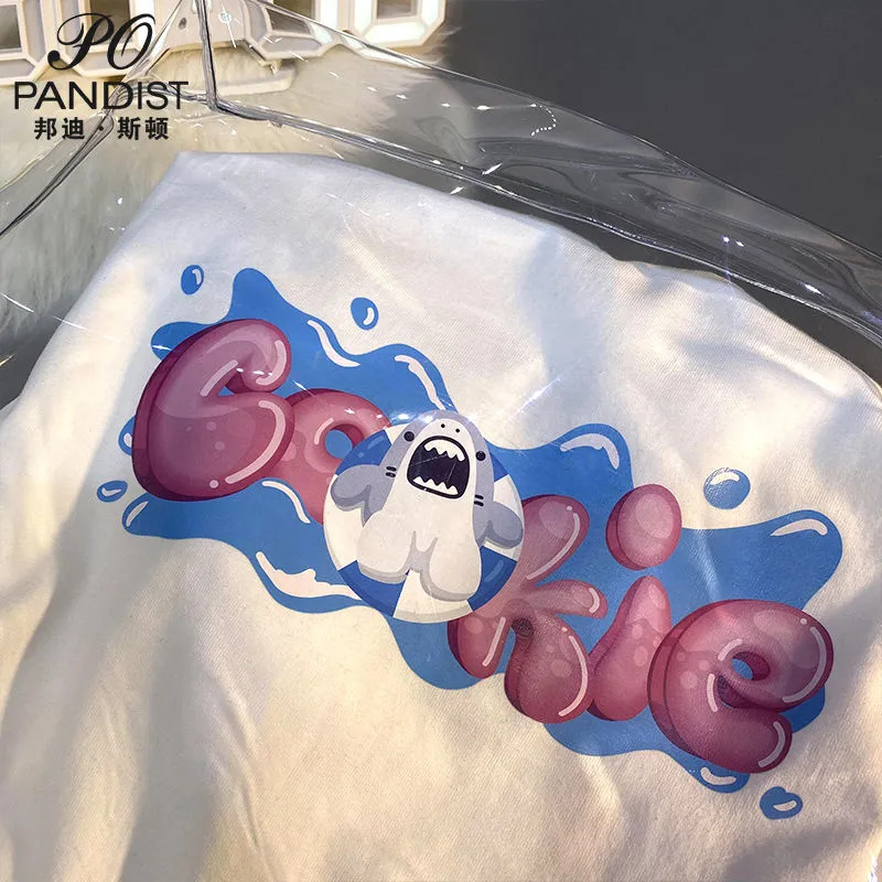 Summer new short-sleeved t-shirt men and women Hong Kong style trend loose Korean version of cute style half-sleeved top clothes
