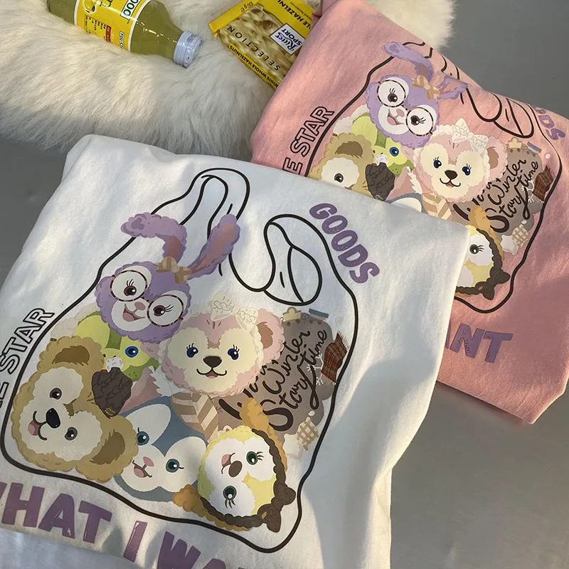 Summer cartoon cute tide ins Harajuku style Japanese loose wild short-sleeved t-shirt female student top