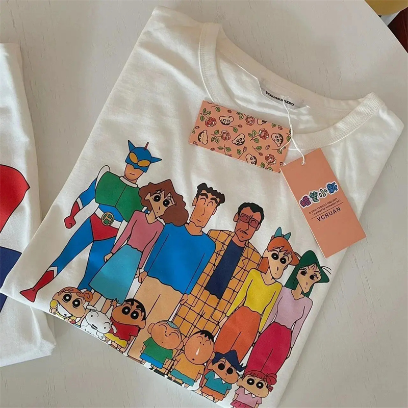 Summer new short-sleeved t-shirt female crayon Shinchan printed cartoon loose bfoversize top