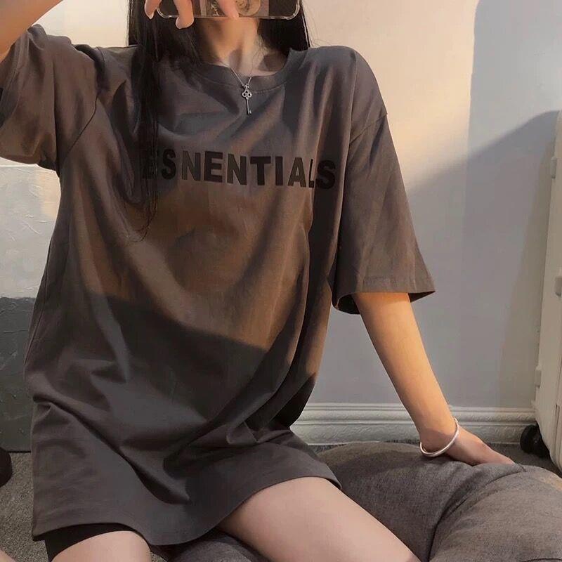 復古潮牌半袖T恤女韓版寬鬆原宿風ins短袖學生中長款上衣