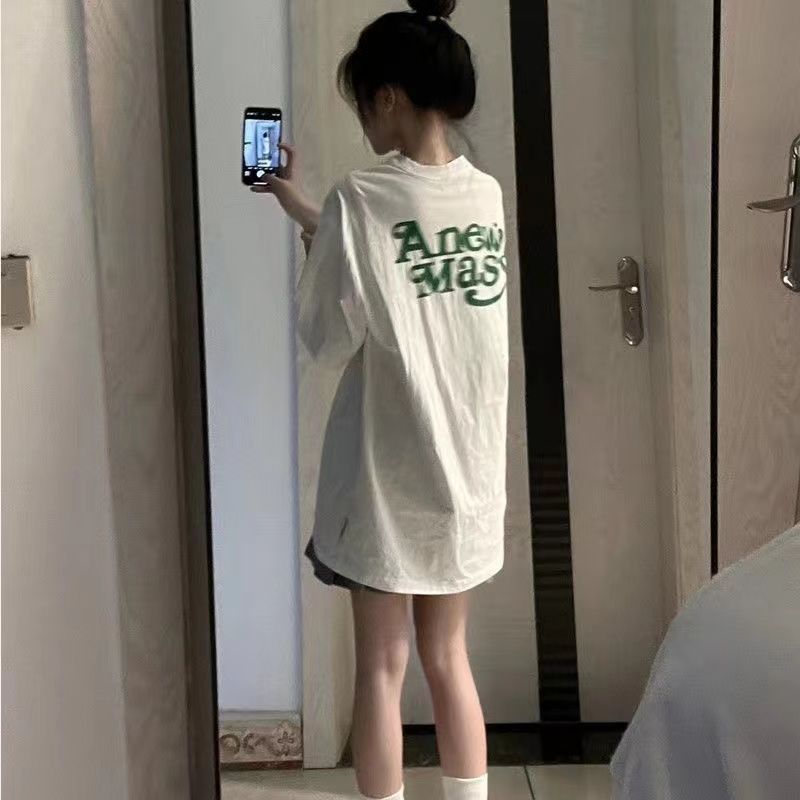 國潮牌ins短袖t恤女夏2023新款寬鬆半袖小眾設計感上衣服
