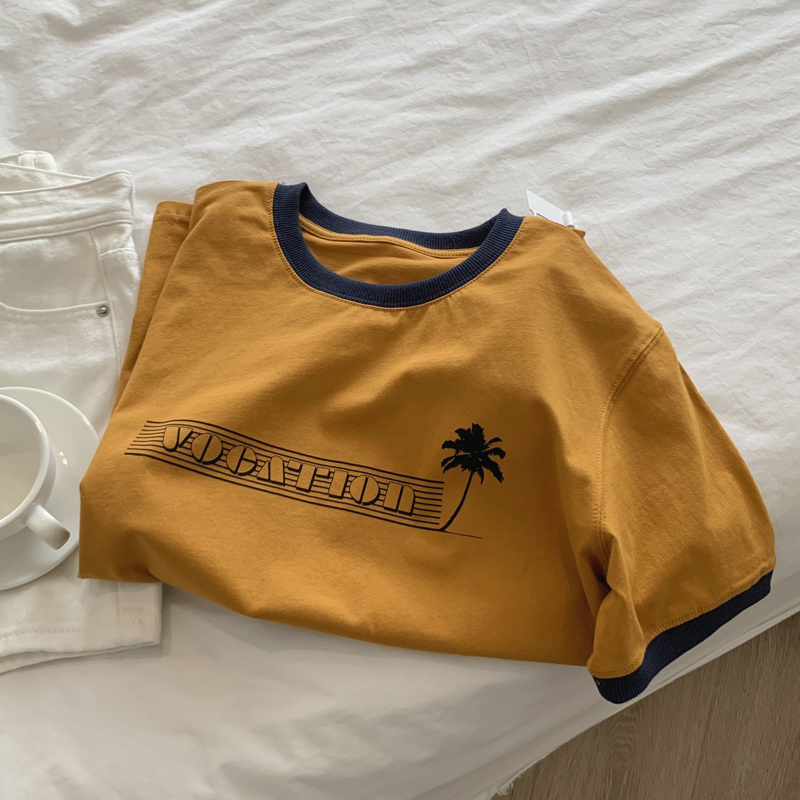 6535 Cotton New Short Sleeve T-shirt Women's Print