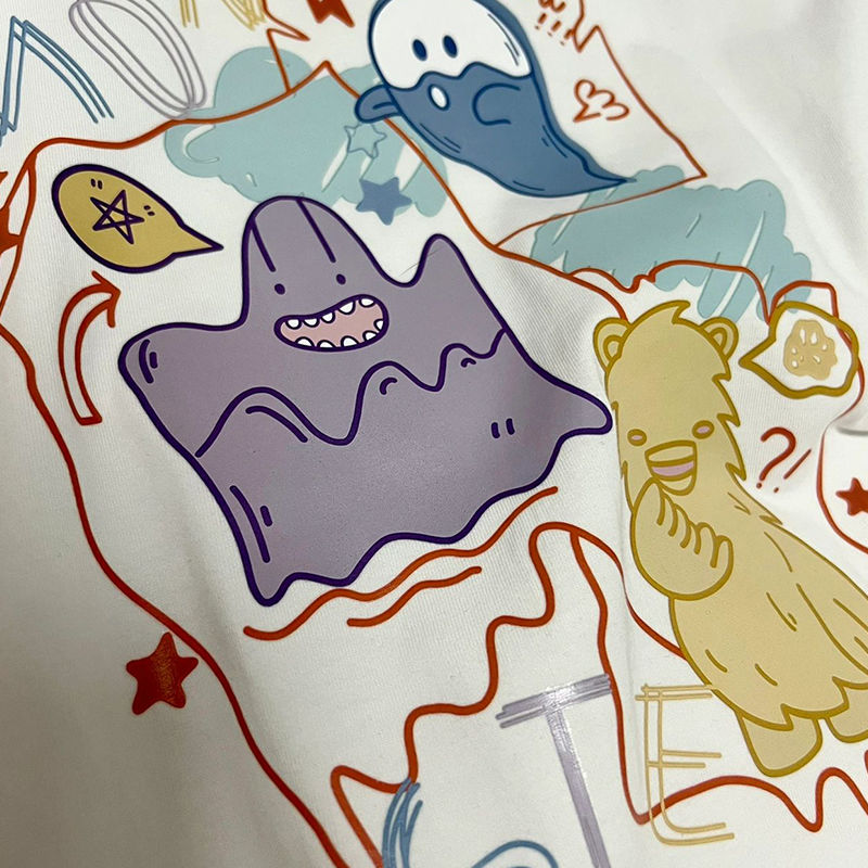 Korean version of cartoon printing short-sleeved T-shirt women's summer new all-match loose bf wind cute top tide