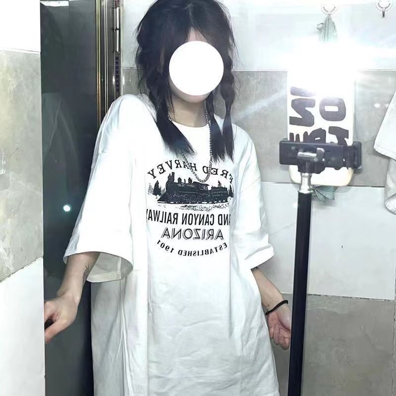 短袖T恤女學生夏季新款韓版寬鬆潮牌印花百搭半袖上衣服