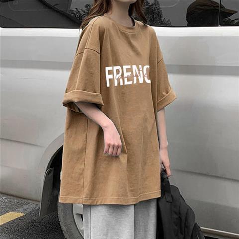 半袖t恤女2023年新款寬鬆韓版學生簡約休閒短袖體恤洋氣
