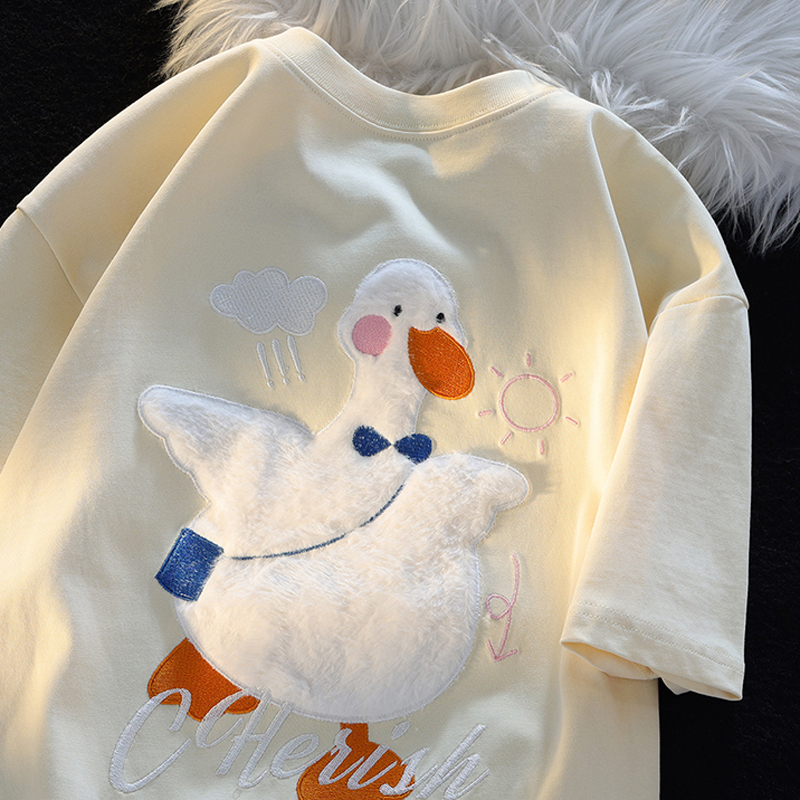 210 grams of pure cotton back bag combed tightly new short-sleeved t-shirt female flocking Tmall Douyin quality