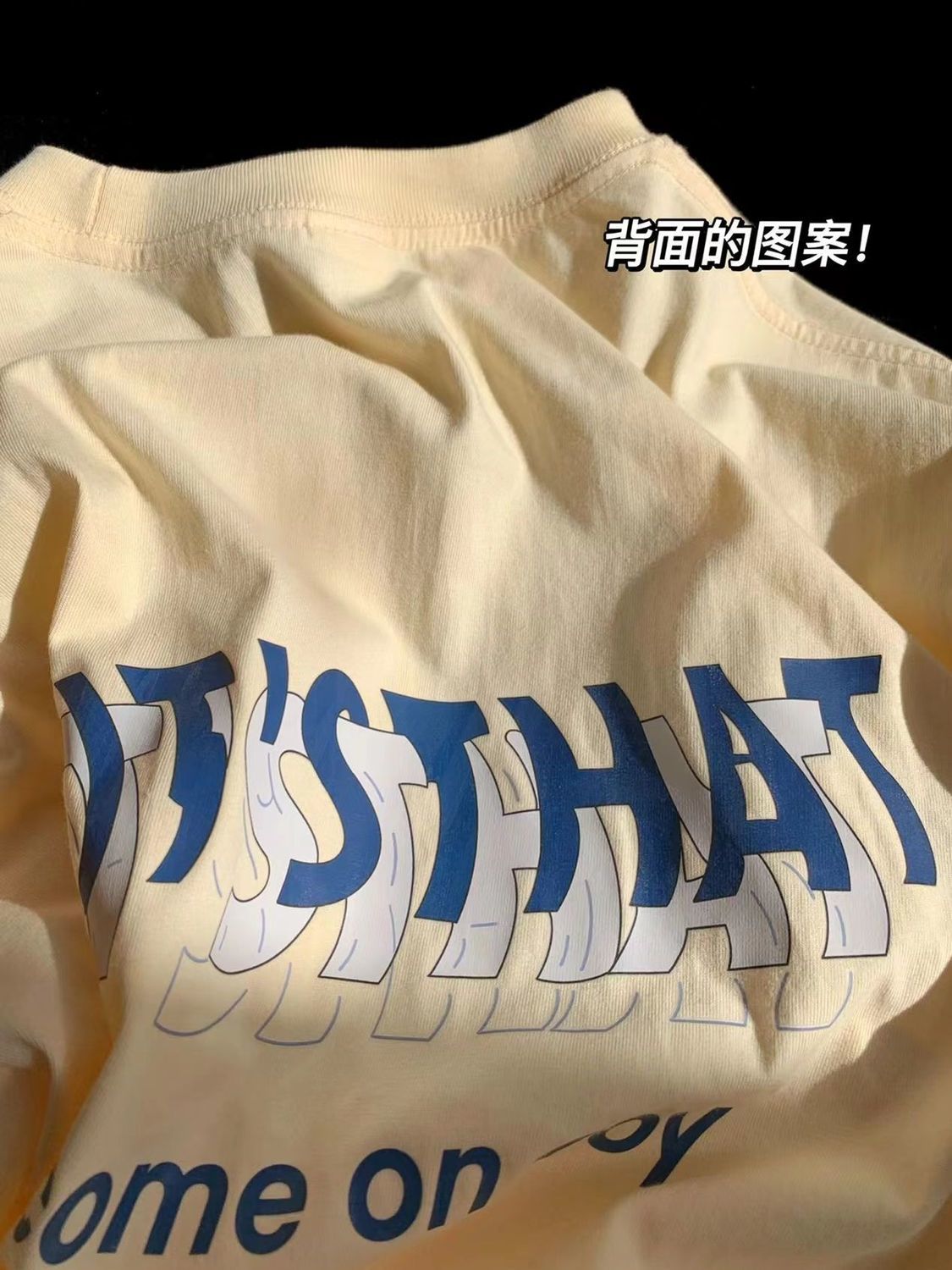 日系復古奶黃色短袖T恤女夏新款體恤寬鬆chic半袖上衣潮