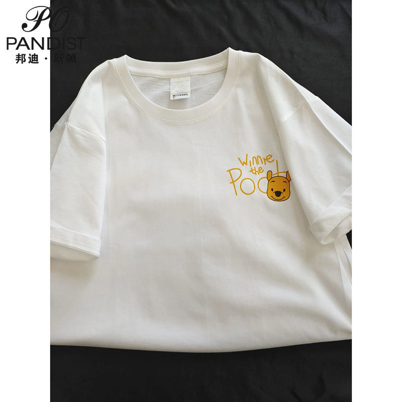 趣味卡通短袖t恤男女寬鬆ins休閒港味chic高級感學生上衣