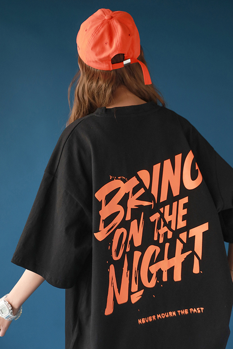 6535 cotton summer loose round neck top new short-sleeved t-shirt female printing