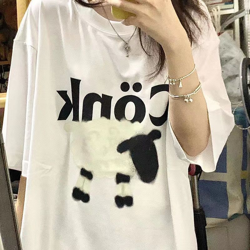 短袖T恤女ins設計感小眾寬鬆oversize清純上衣服夏季