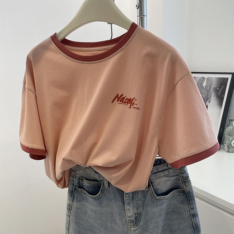 6535 cotton new short-sleeved T-shirt female printing