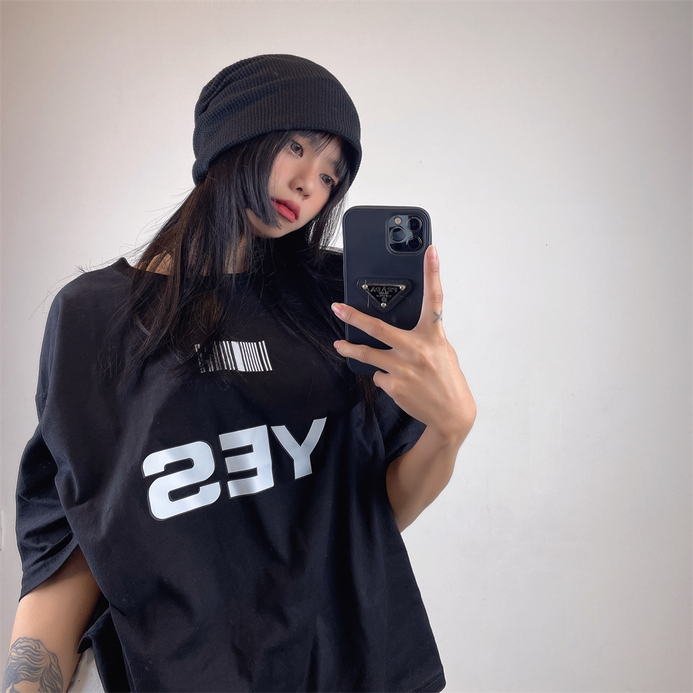 Short-sleeved t-shirt women's summer loose chic Hong Kong style half-sleeved oversize top clothes