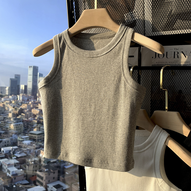 2023 Camisole Women's Outer Wear Summer New Slim Short Sleeveless Inner Top