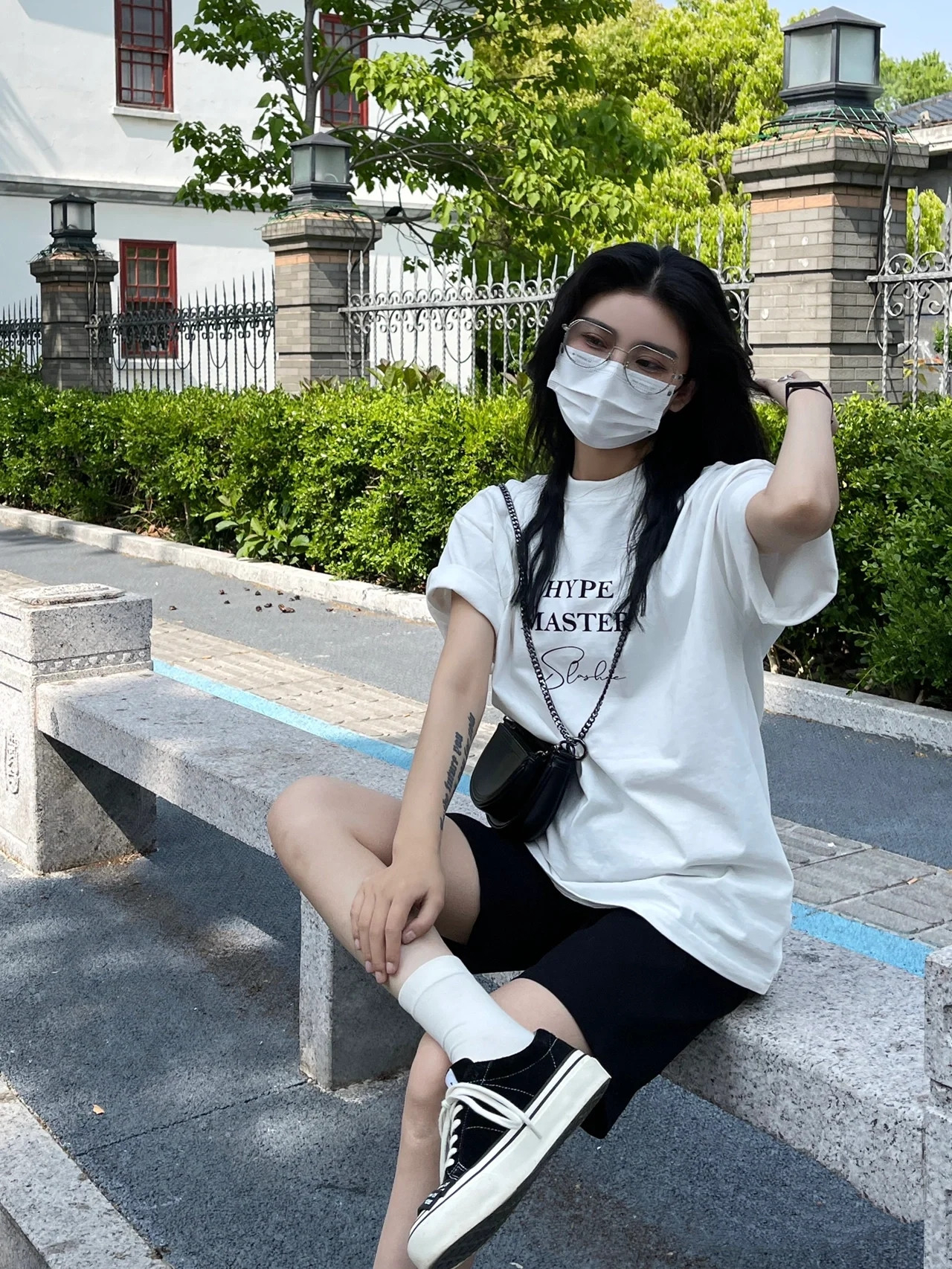短袖t恤女夏寬鬆chic港味半袖oversize上衣服