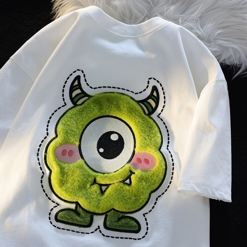 210 grams of pure cotton back bag combed tightly new short-sleeved t-shirt female flocking Tmall Douyin quality
