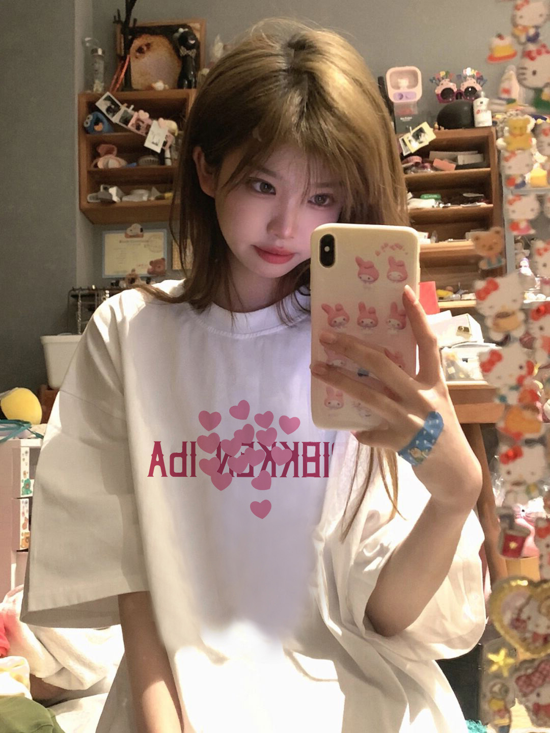 短袖t恤女夏寬鬆chic港味半袖oversize上衣服