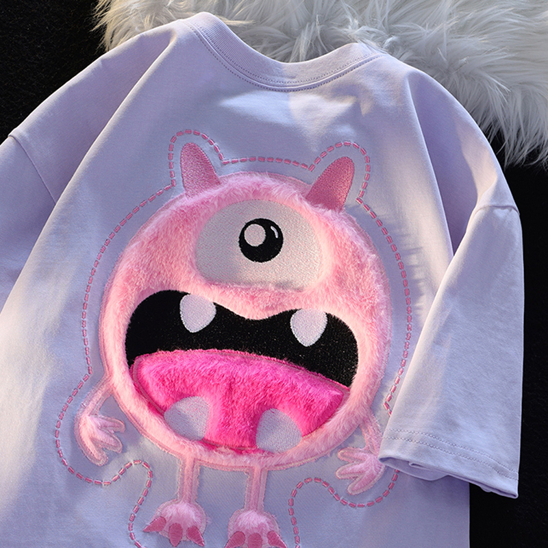 210 grams of pure cotton back bag combed tightly new short-sleeved t-shirt female flocking Tmall Douyin quality