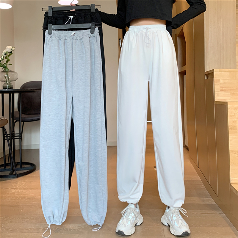 Fall new loose drawstring Leggings casual wide leg pants