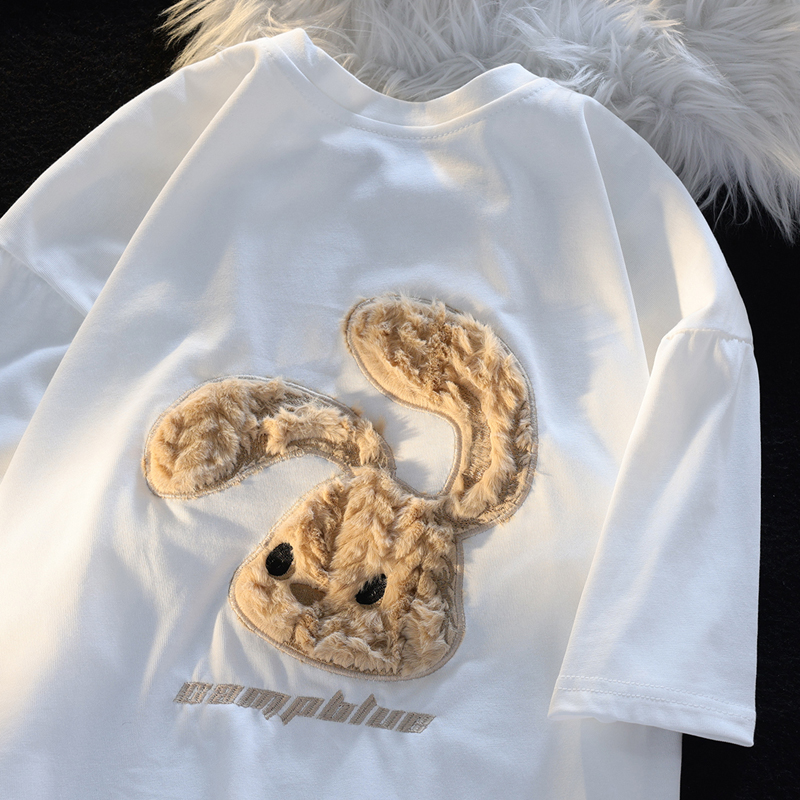 210 grams of pure cotton back bag combed tightly new short-sleeved t-shirt female flocking Tmall Douyin quality