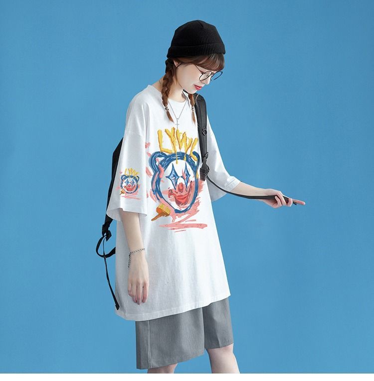Official picture real price milk silk vintage feeling girl short-sleeved T-shirt