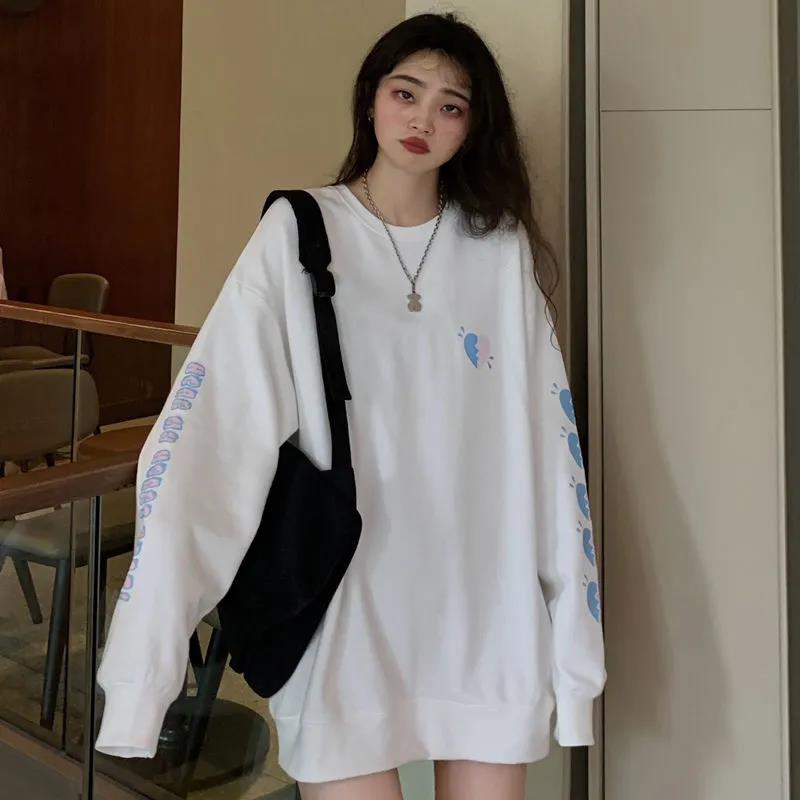 Official picture real price vintage love high street sweater female spring and autumn thin section tide ins Korean version