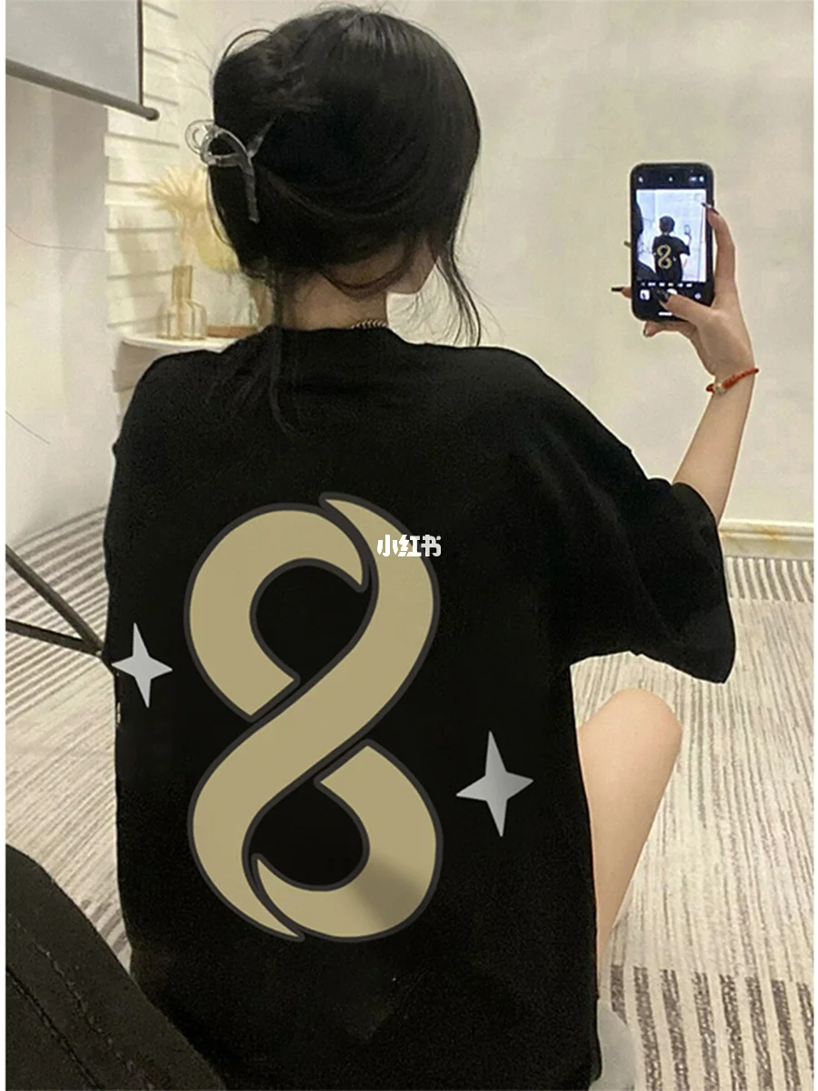 Official Picture Round Neck Loose Short Sleeve T Top Women