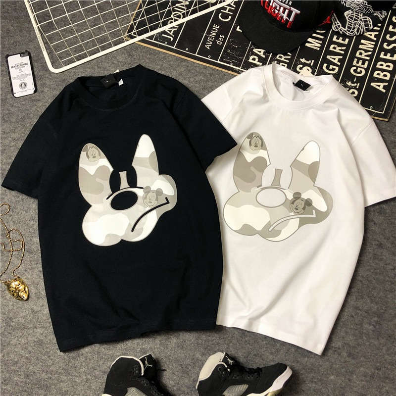 Official picture*180g double-milled milk silk summer t-shirt short-sleeved student lazy printed mid-length T-shirt for women