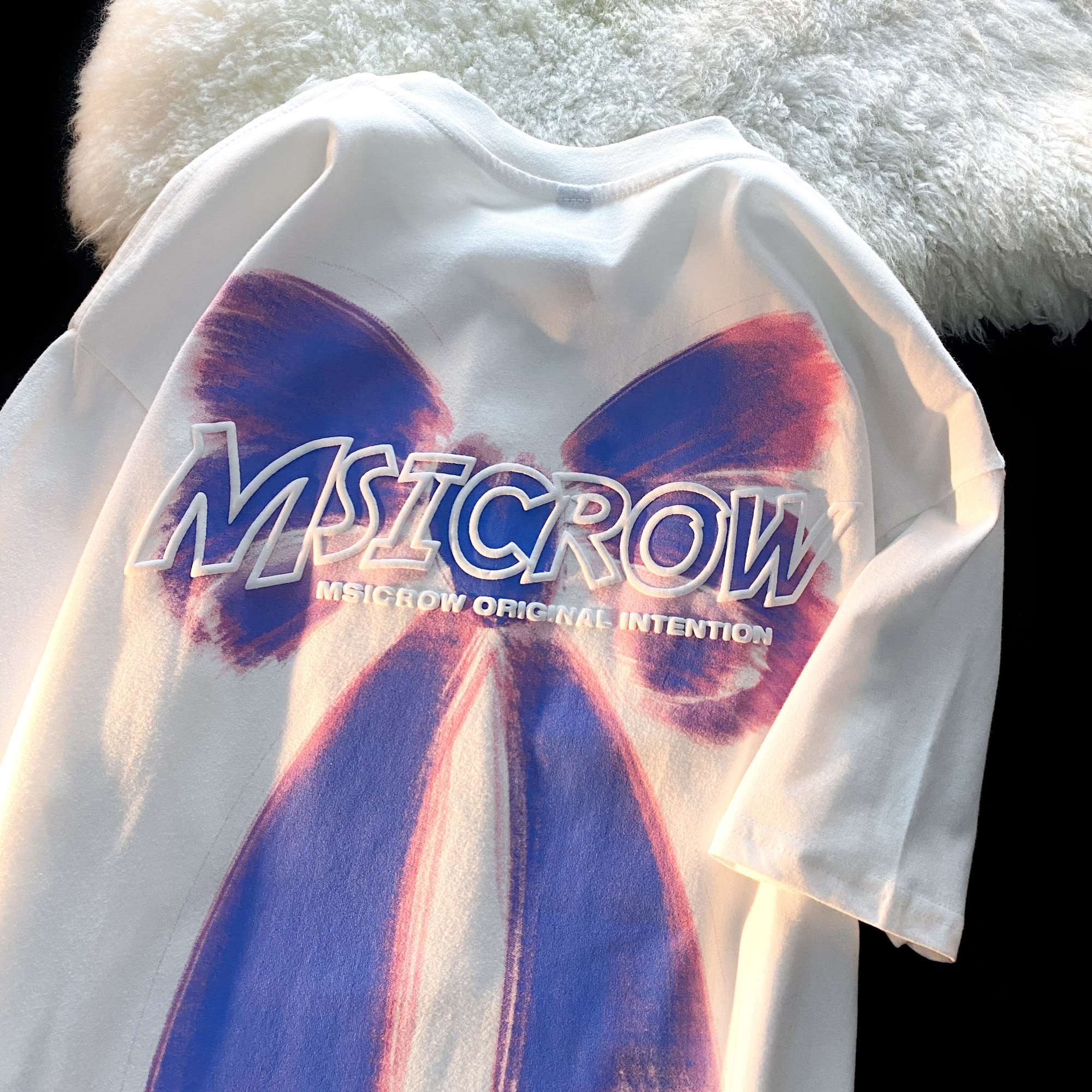 6535 cotton summer loose round neck top new short-sleeved t-shirt female foam printing