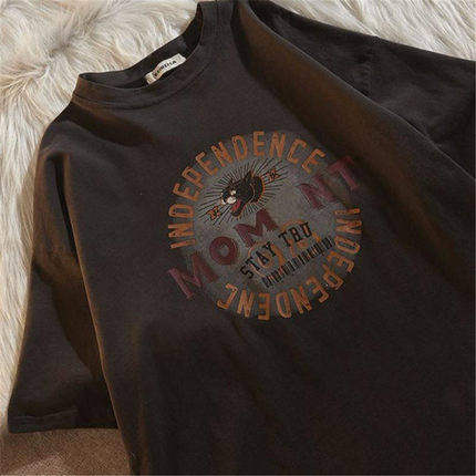 American hiphop fried street short-sleeved t-shirt women's loose Korean version of super fire ins street style chic Hong Kong flavor half-sleeved top