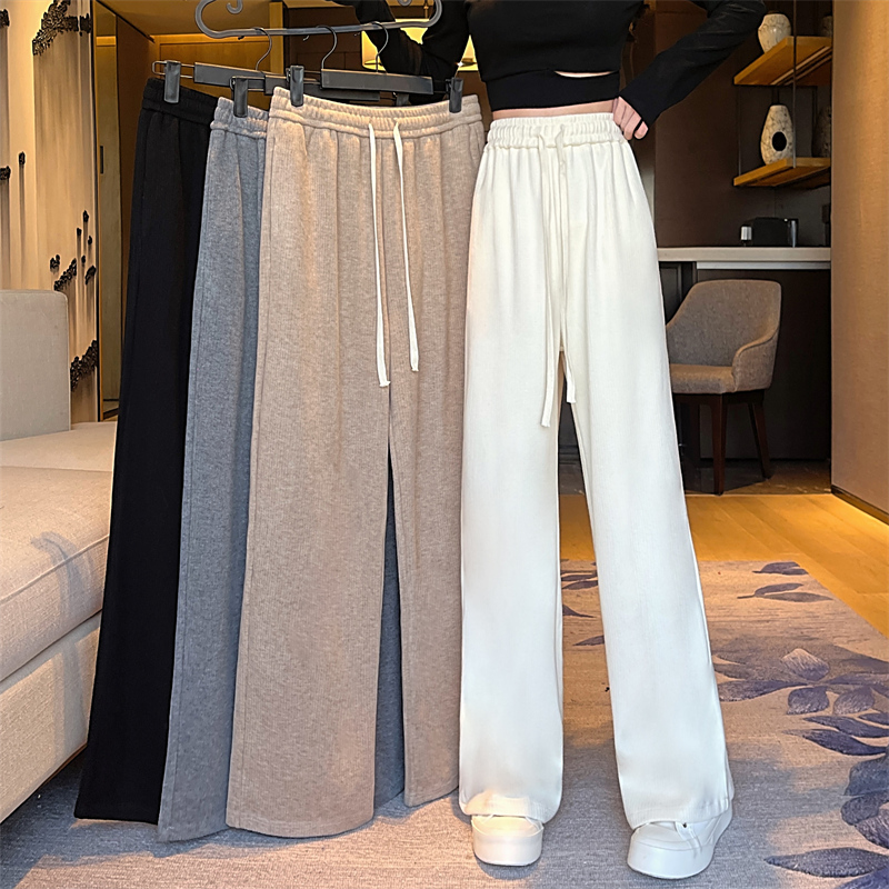 913# Net Price-Real Shot High Elasticity Thin Section Spring New Loose Wide Leg All-Match Casual Pants Women