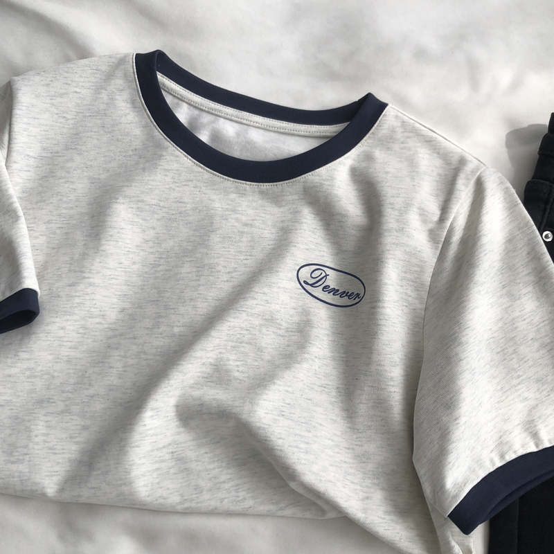 200 grams of pure cotton back bag combed tightly new short-sleeved T-shirt female printing Tmall Douyin quality