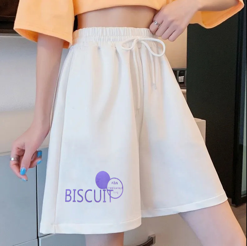 250 grams of high-quality brother-in-law pattern shorts women's summer new Korean style sports outerwear loose high-waist five-point pants