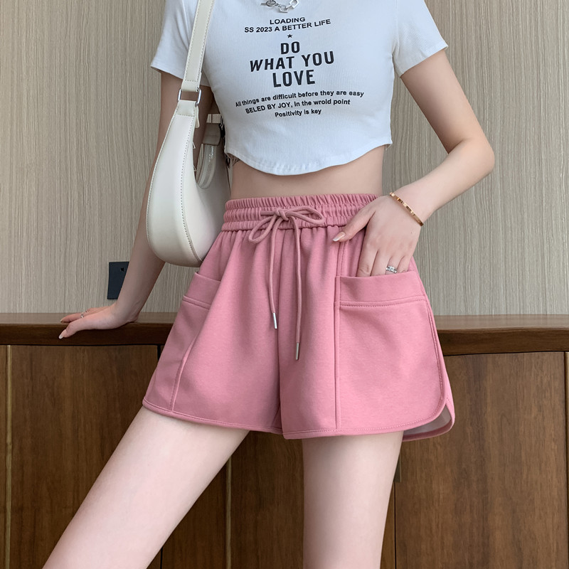 Real price, real shot 3082# pure cotton Huamian, Douyin quality, sports shorts women's summer thin casual wide-leg pants