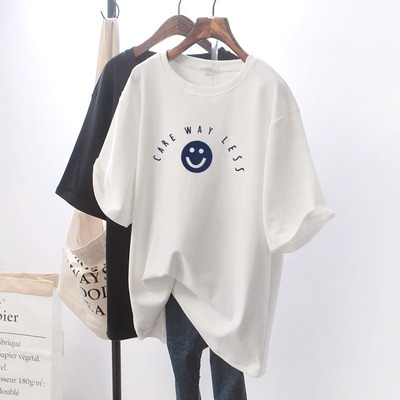 Short-sleeved t-shirt female loose Korean version of ins tide spring and summer new mid-length half-sleeved top ins tide