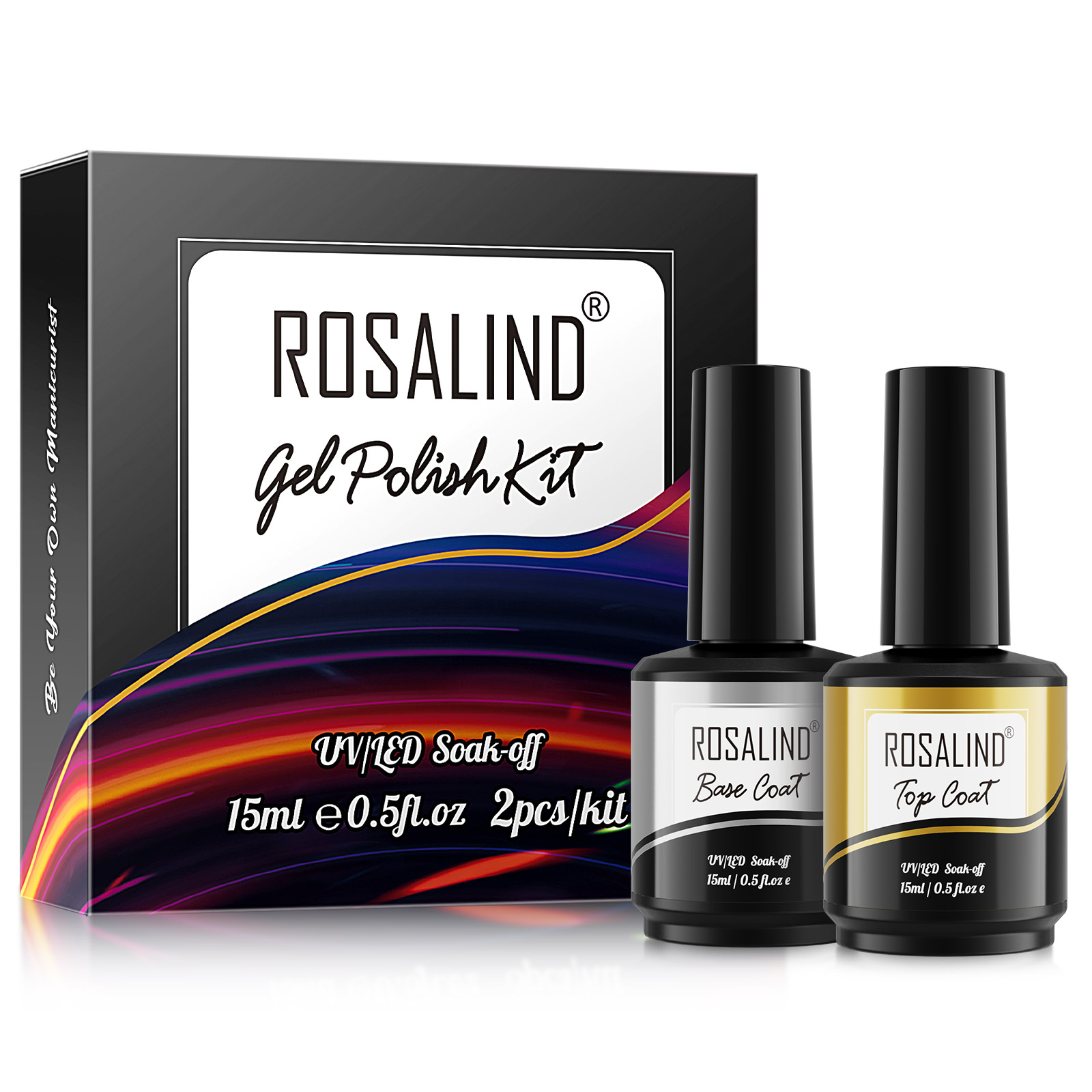 ROSALIND nude color nail polish glue 15ML nail polish glue set manicure function glue bottom glue seal set
