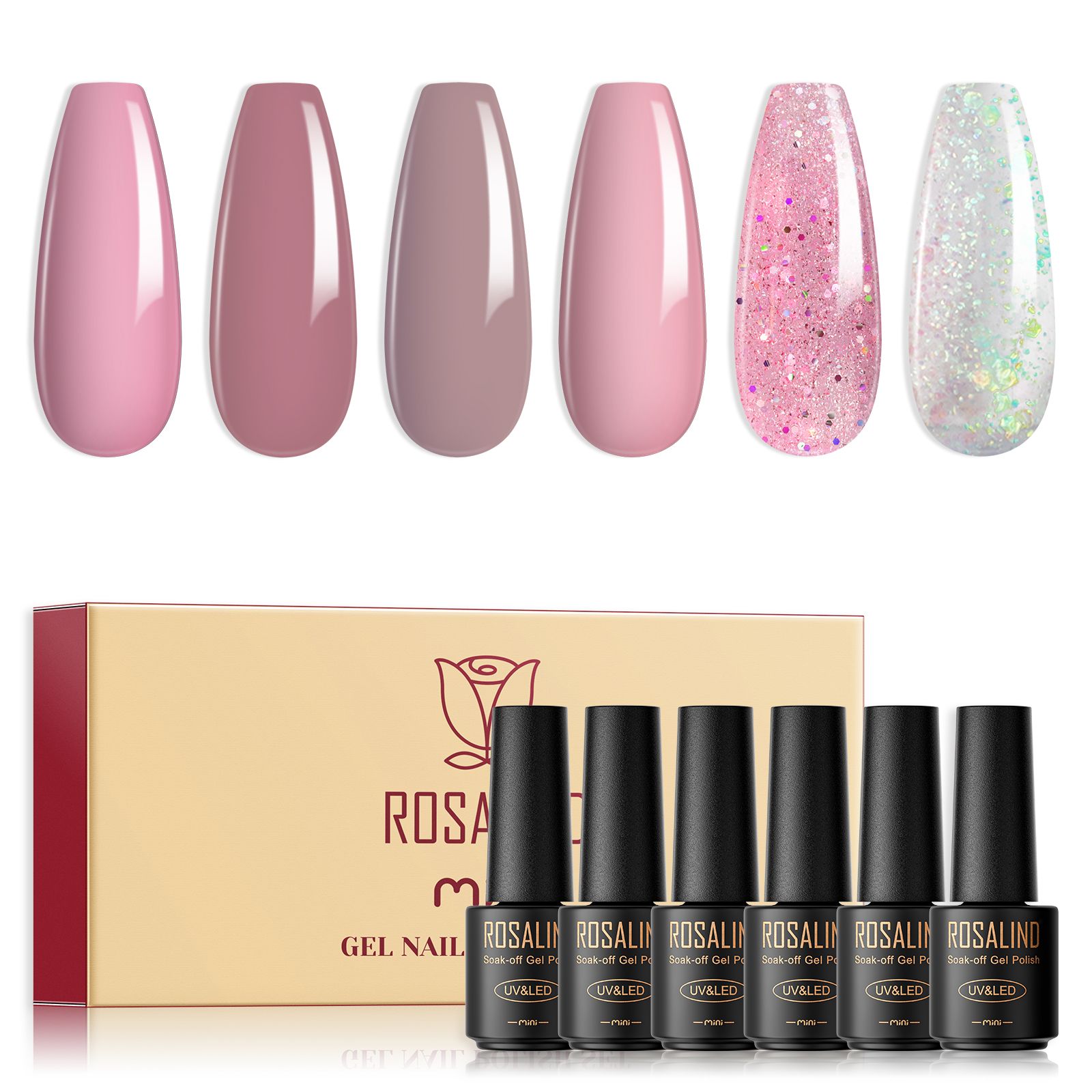 ROSALIND nail polish 6-color suit manicure shop special 2023 new manicure color glue nail glue full set