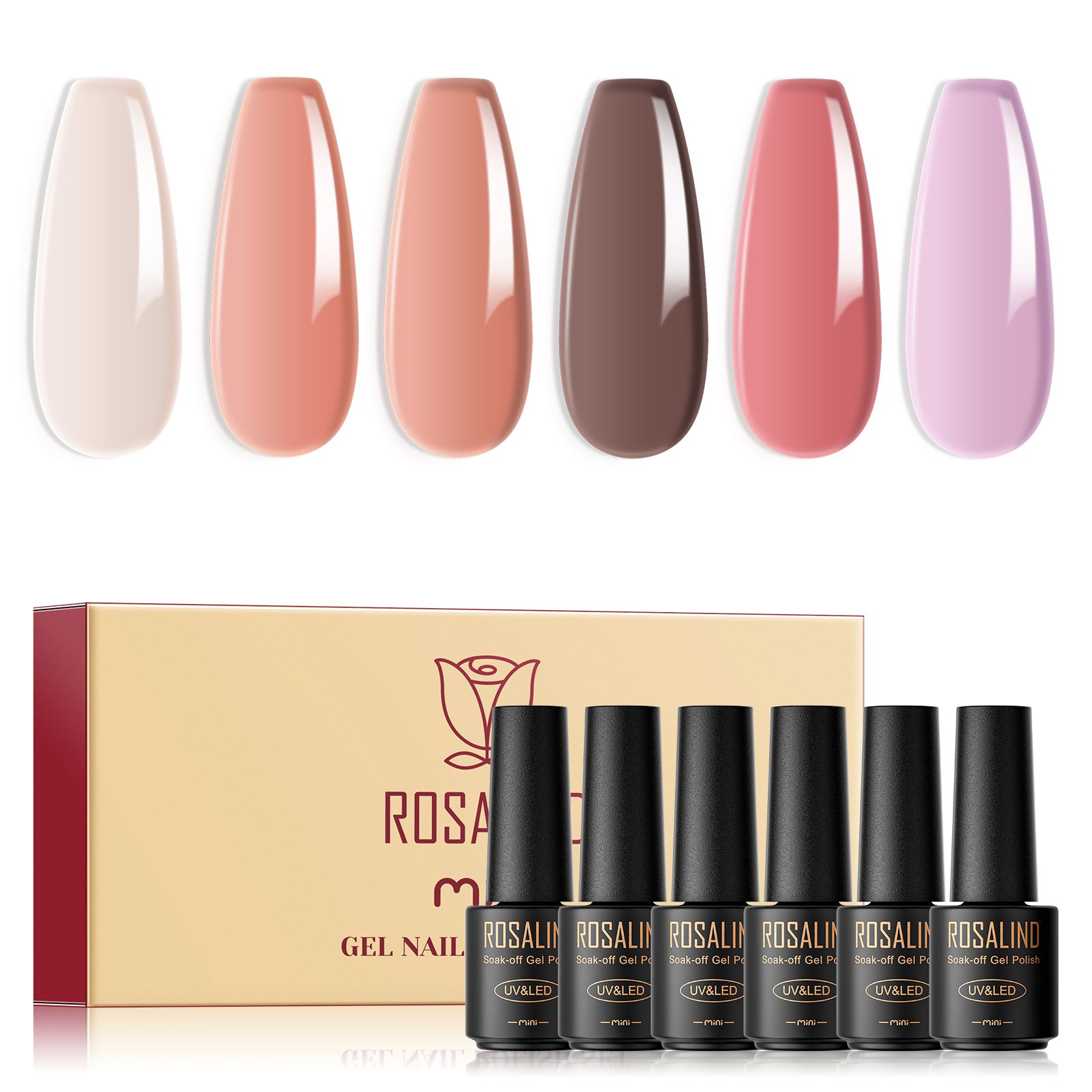 ROSALIND2023 new nail polish set nude pink nail polish solid color phototherapy glue manicure glue