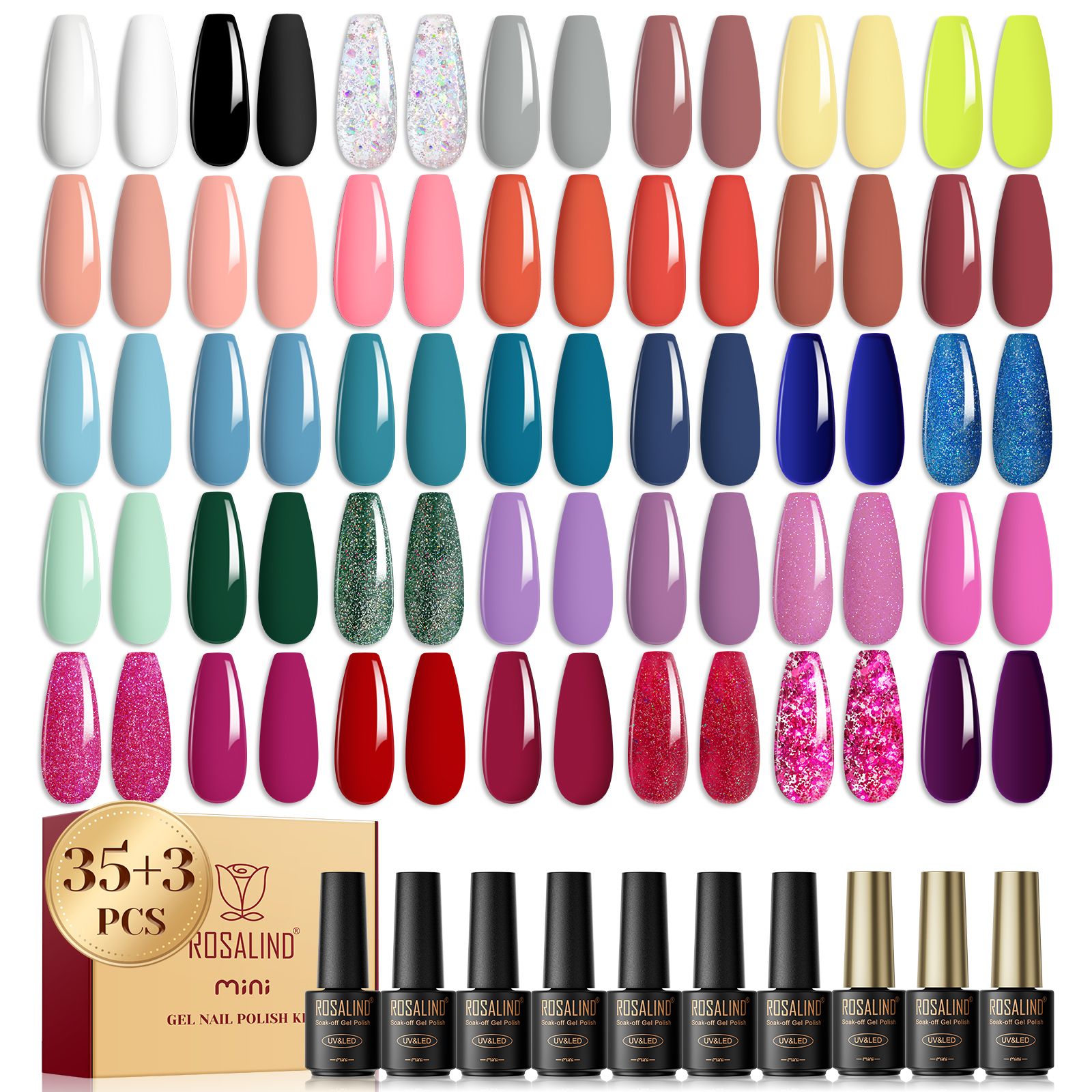 ROSALIND nail polish set full set 2023 new nail polish white nude manicure nail gel set