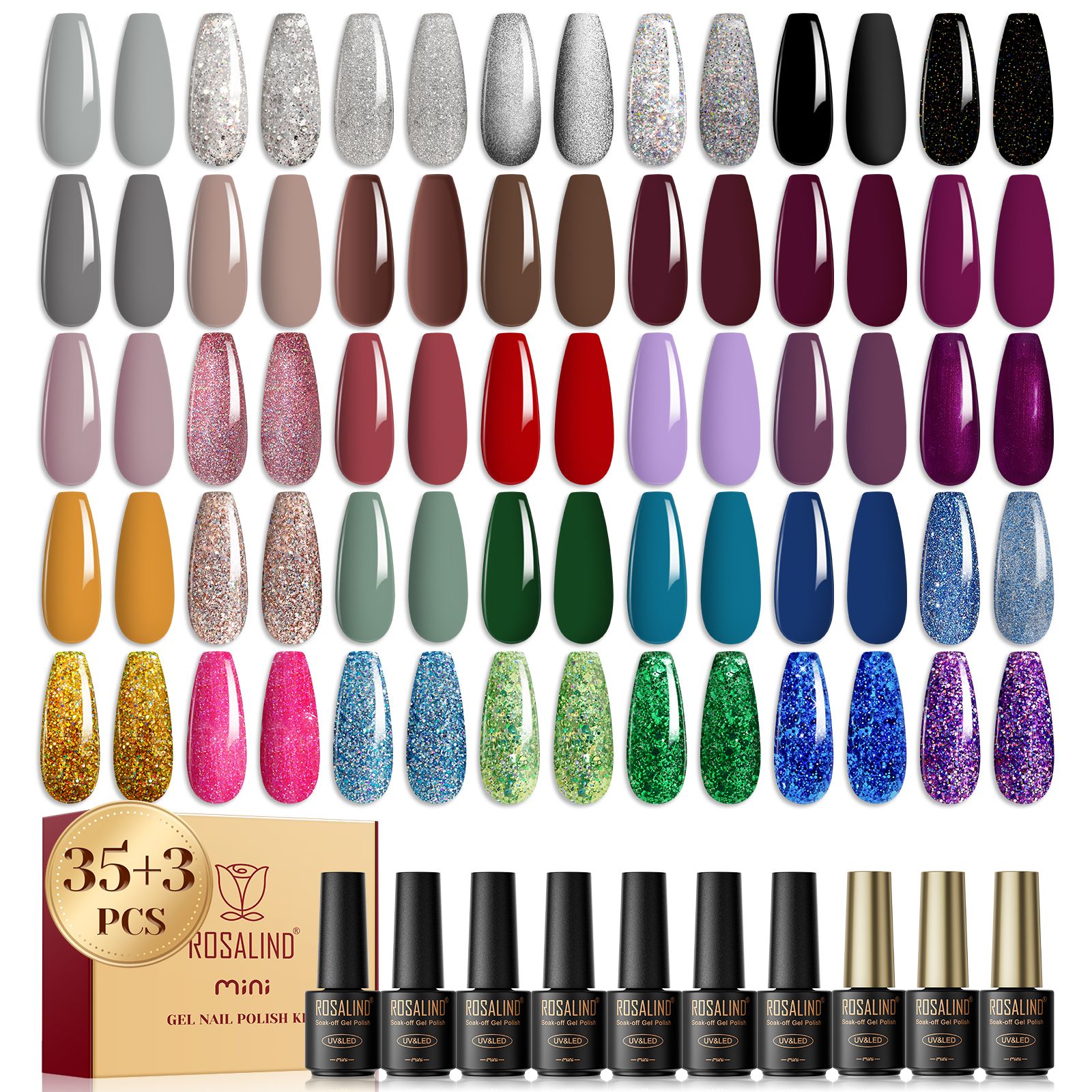ROSALIND new 38-color phototherapy manicure color glue nail polish glue full set wholesale manicure shop nail polish set