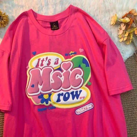 Short-sleeved t-shirt female loose Korean version of ins tide spring and summer new mid-length half-sleeved top ins tide