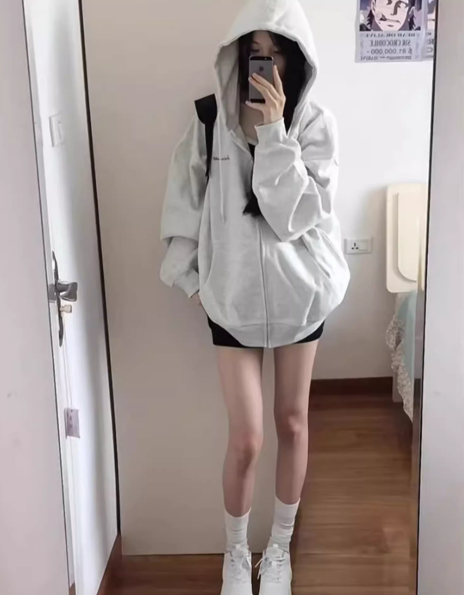 Back wrap collar double-layer cap can't pill Imitation cotton Huamian composite milk silk 300g thin sweater women's cardigan embroidery